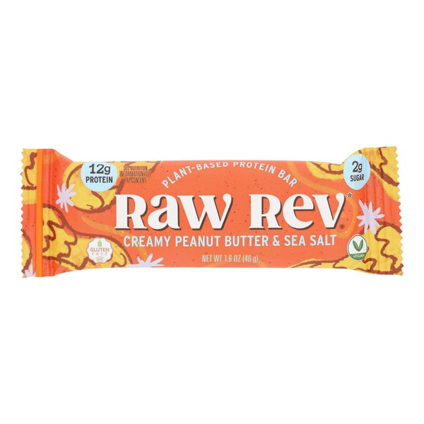 12-PACK OF Bar Portable Peanut Butter Sea Salt Raw Revolution 1.6 oz