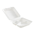 200-PACK OF Earth Smart™ 8 x 8 x 3 Molded Fiber 3 Compartment Hinged Take Out Container