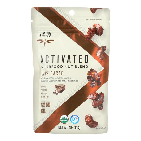 6-PACK OF Nut Mix Dark Cacao Organic Living Intentions 4 oz