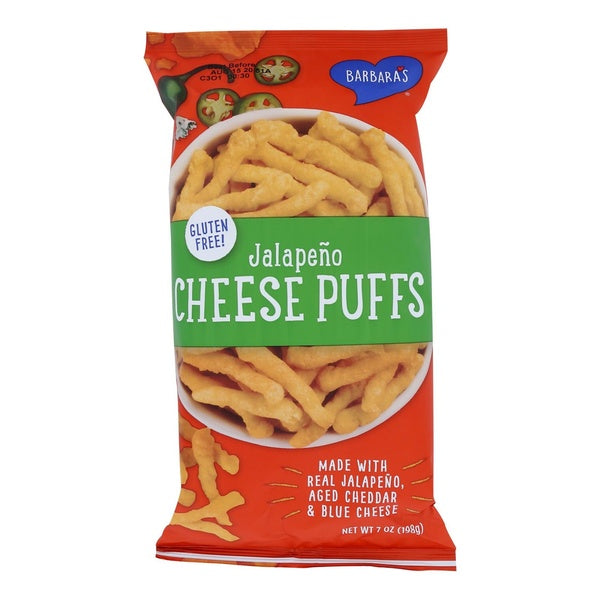 12-PACK OF Snack Puff Cheese Jalapeno Barbara's Bakery 7 oz