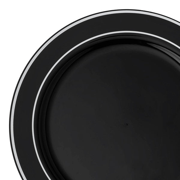 12-PACK OF Plate Appetizer 7.5" Black Silver