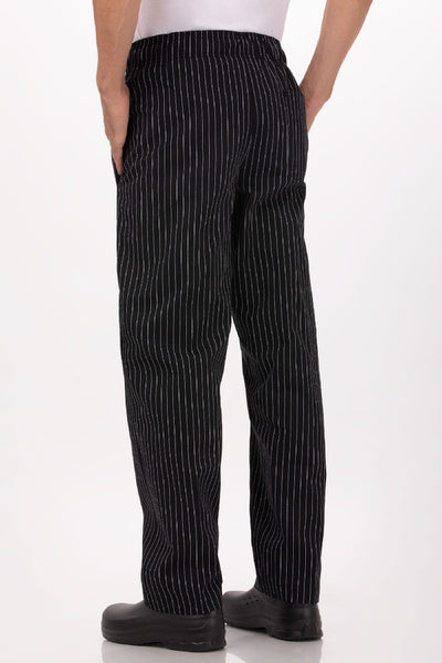 SMALL-PACK OF PANT CHEF BLK/WHT PNSTRP BAGGY