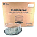 50-PACK OF Plastifar 18244 Bakery Containers, 9" Cake Container, 11.2" Diameter x 3.5" h, Black/Clear, 50/Carton