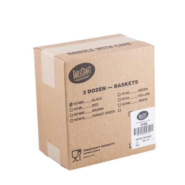 9X6X2-PACK OF BASKET BREAD PLAS OVAL BLACK