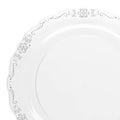 24-PACK OF Plate Salad 7.5" Clear Silver Rim