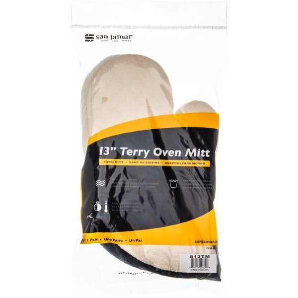 PAIR-PACK OF MITT OVEN TERRY NAT 13"