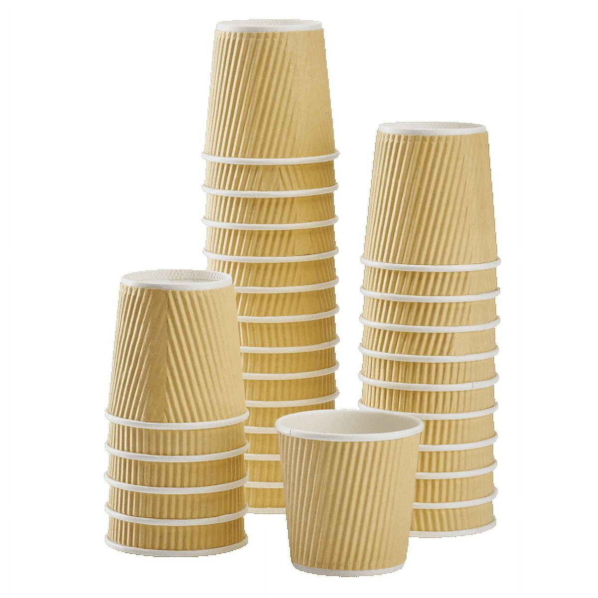 1000-PACK OF Cup Paper [1,000 ct] 4oz Ripple Disposable Espresso Cups, Karat Kraft Paper Hot Cups (62mm)
