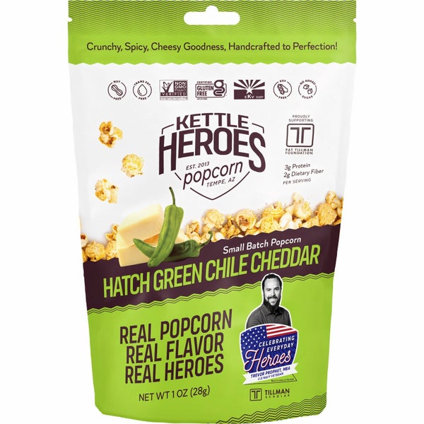 24-PACK OF Popcorn Hatch Green Chile Cheddar - Snack Pack, Kettle Heroes Popcorn