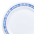 24-PACK OF Plate Salad 7.5" Blue Silver Rim