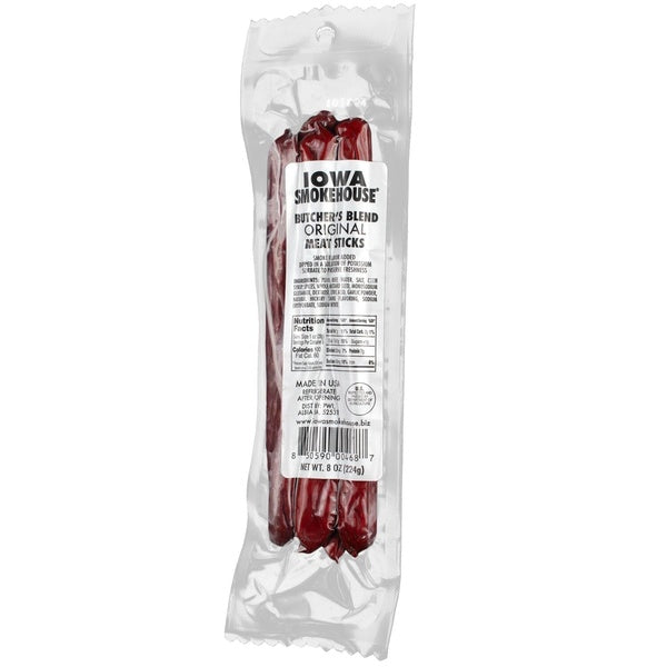 12-PACK OF Meat Sticks Butcher's Blend Original 8 oz, Iowa Smokehouse