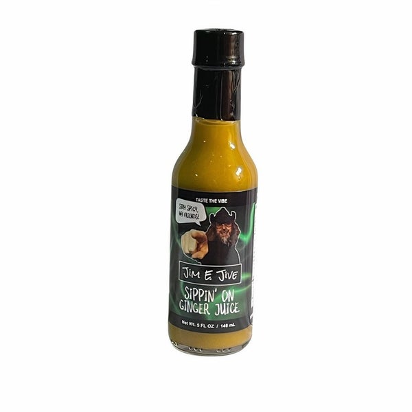 12-PACK OF Sauce Hot Sippin' On Ginger Juice, Jim E Jive Hot Sauce
