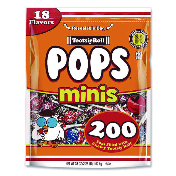 12-PACK OF CANDY LOLLIPOP POPS MINIS 36 OUNCE - CASE OF 12