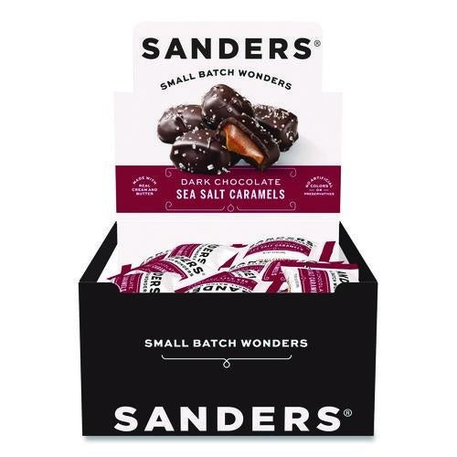 288-PACK OF CHOCOLATE DARK SMALL BATCH WONDERS SNACK SIZE DARK CHOCOLATE SEA SALT CARAMELS, 0.5 OZ INDIVIDUALLY WRAPPED