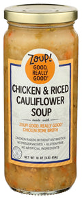 6-PACK OF SOUP MIXED CHICKEN AND RICED CAULIFLOWER