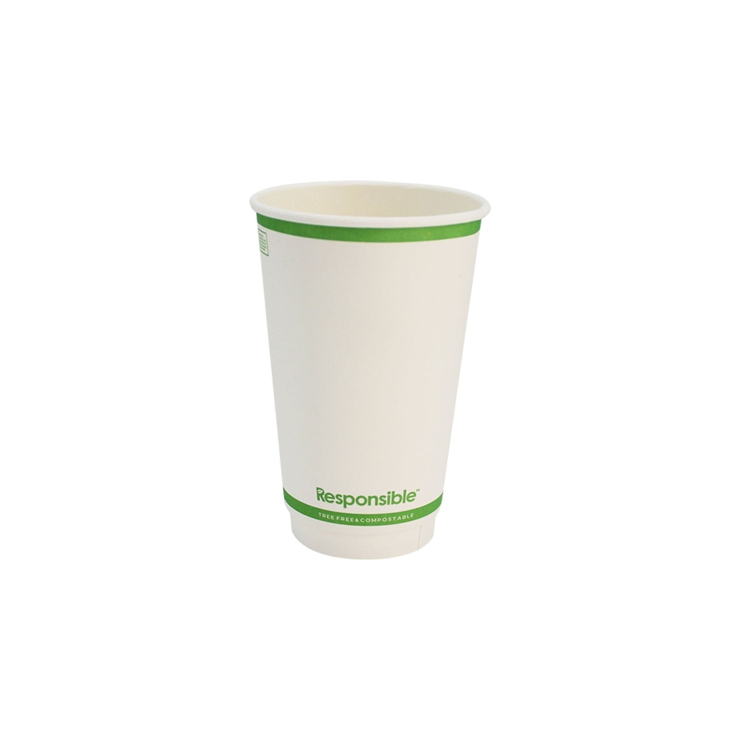 500-PACK OF CUP HOT COMPOSTABLE PAPER SQUAT SMOOTH INSULATED 16 OZ DISPOSABLE