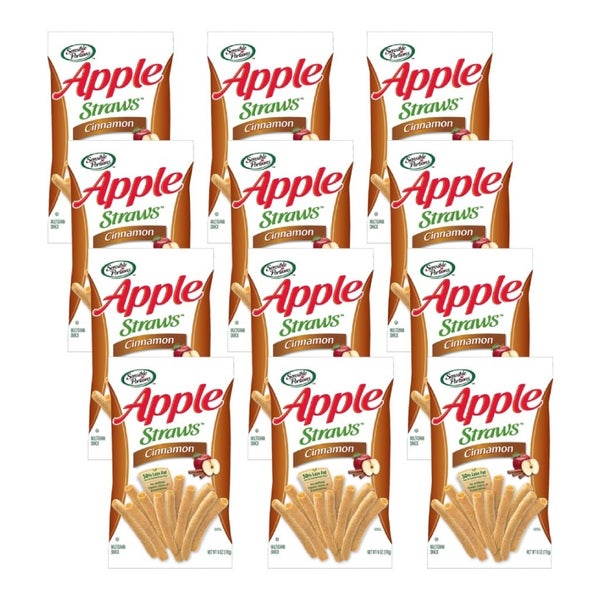 12-PACK OF Snack Apple Cinnamon Straws Sensible Portions Snacks 6 oz
