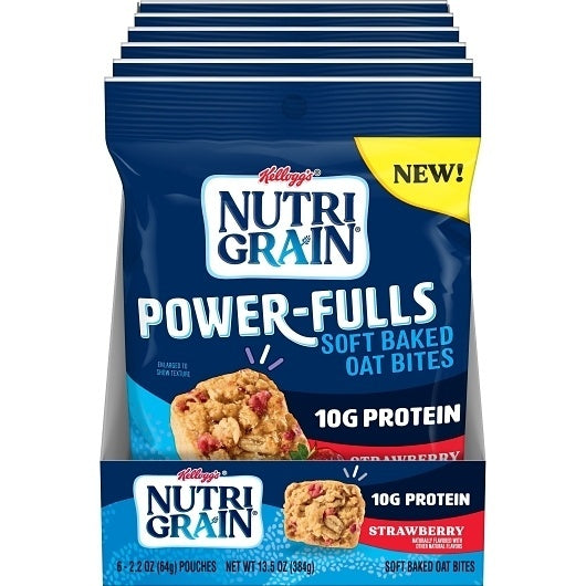 48-PACK OF Nutri-Grain Cereal Bars Powerfulls Strawberry Oat Bites Kellogg'S, 8 - 6 - 2.2 Oz