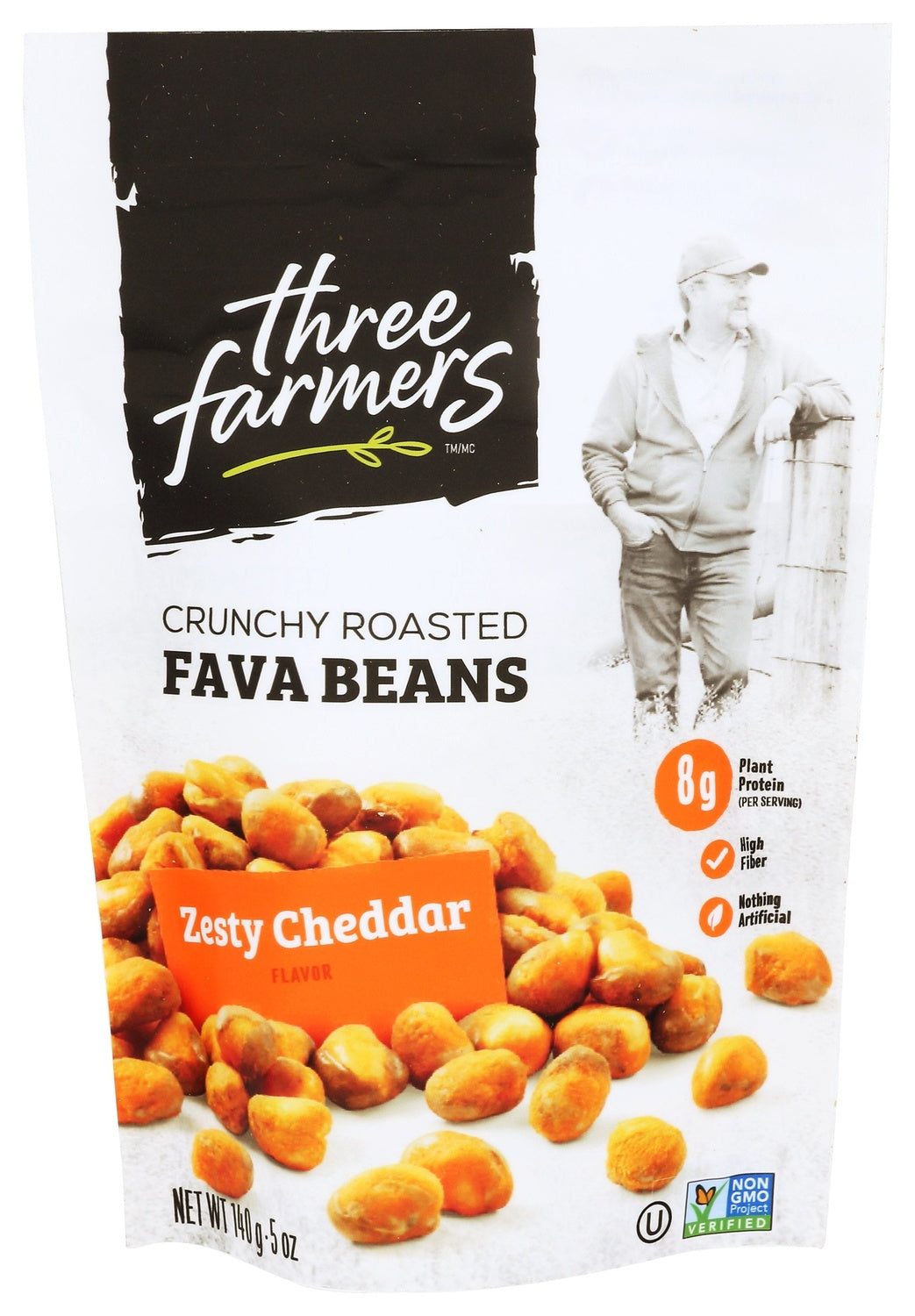 6-PACK OF SNACK CRUNCH ROASTED FAVE BEANS, ZESTY CHEDDAR