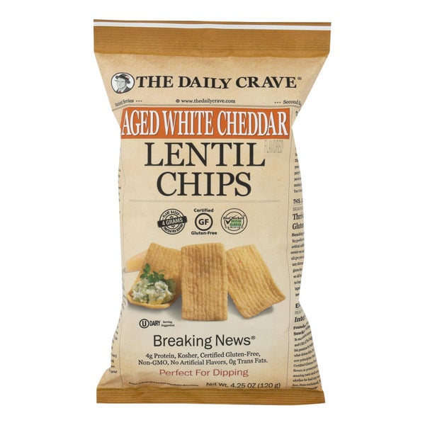 8-PACK OF Chip Lentil White Cheddar The Daily Crave 4.25 oz
