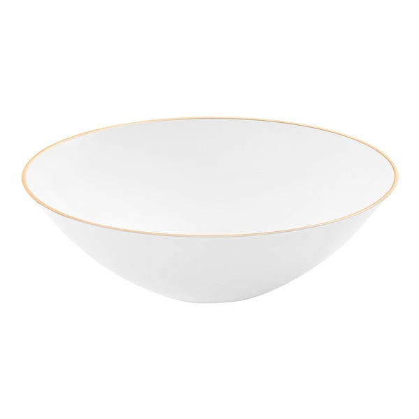 24-PACK OF Bowl Plastic 6 oz. White w/ Gold