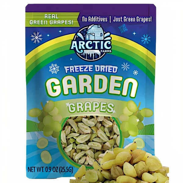 12-PACK OF Grapes Green Freeze Dried (100% Fruit), Arctic Farms