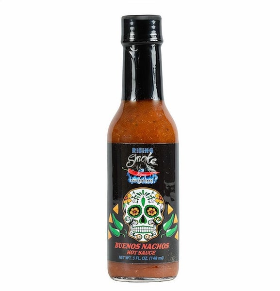 12-PACK OF Sauce Hot Buenos Nachos, Rising Smoke Sauceworks