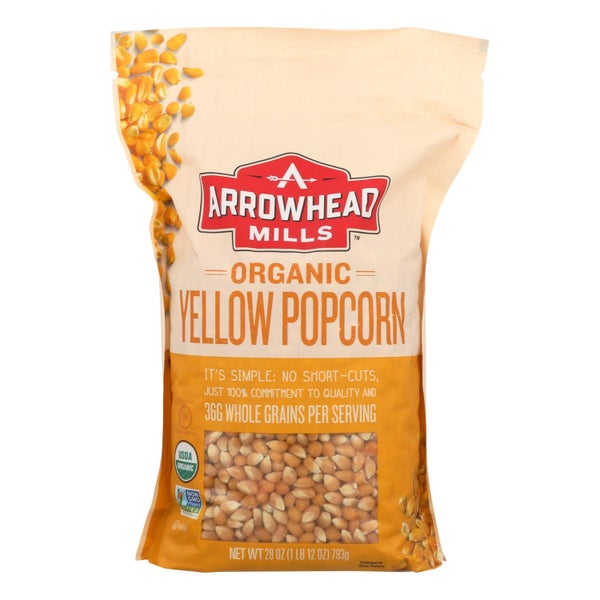 6-PACK OF Popcorn Organic Yellow Arrowhead Mills 28 oz
