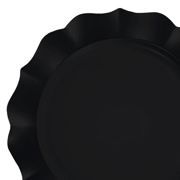 12-PACK OF Plate Dinner 10.25" Black Round Lotus