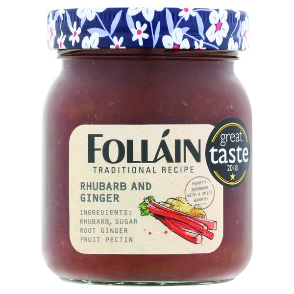 9-PACK OF Jam Rhubarb and Ginger Traditional Follain, Bewley Irish Imports