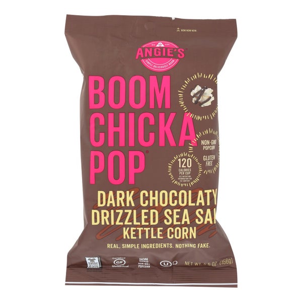 12-PACK OF Popcorn Kettle Dark Chocolaty Sea Salt Angie's Assorted Snacks 5.5 oz