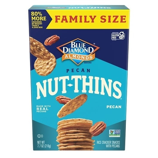 6-PACK OF Nut-Thins Crackers Pecan - Family Size Blue Diamond, 6 - 7.7 Oz