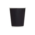 500-PACK OF Cup Paper Karat 8oz Ripple Paper Hot Cups - Black (80mm) - 500 ct