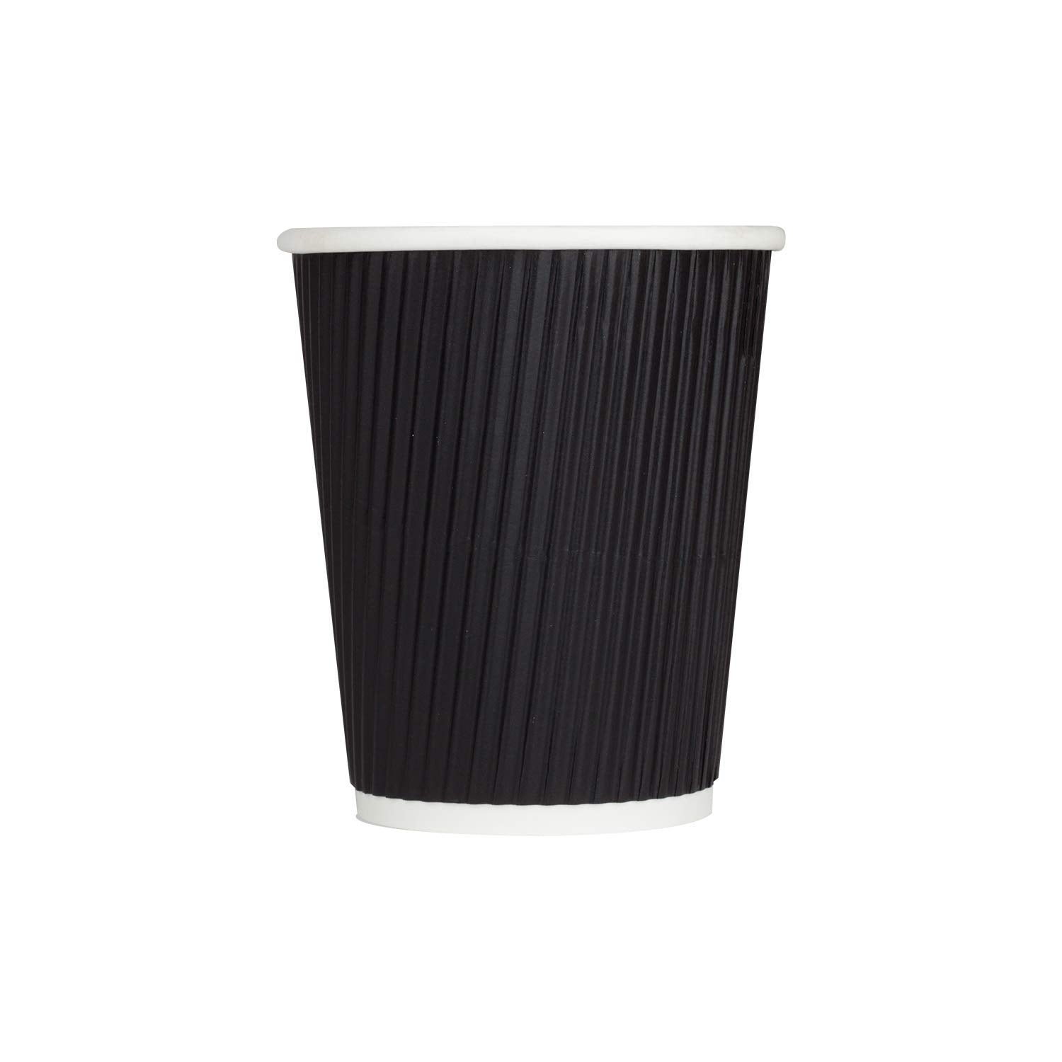 500-PACK OF Cup Paper Karat 8oz Ripple Paper Hot Cups - Black (80mm) - 500 ct