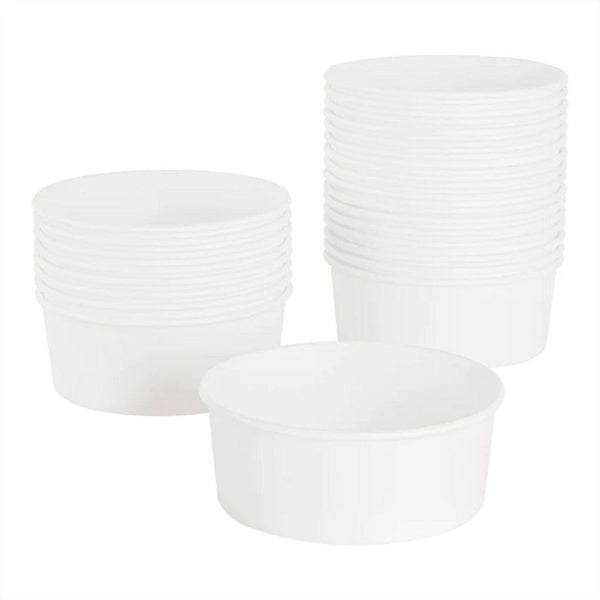 360-PACK OF Bucket Paper Karat FP-PSB32 32 oz. White Paper Food Bucket - Perfect for On-the-Go Meals and Movie Nights (360 Count)