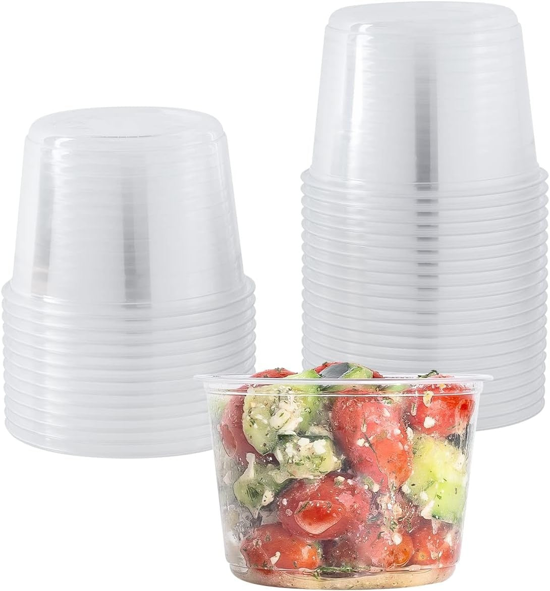 500-PACK OF Container Plastic Karat [500 Pack - 16oz] Deli Containers, Recyclable PET Food Containers, Plastic Deli Cups (117 mm)