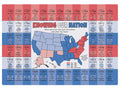 1-PACK OF PLACEMAT PAPER US STATE FACTS