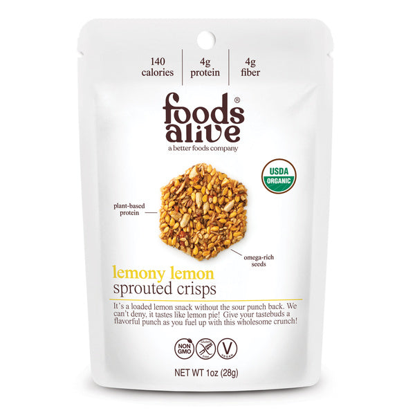 24-PACK OF Snack Chip, Lemony Lemon Crisps, Foods Alive