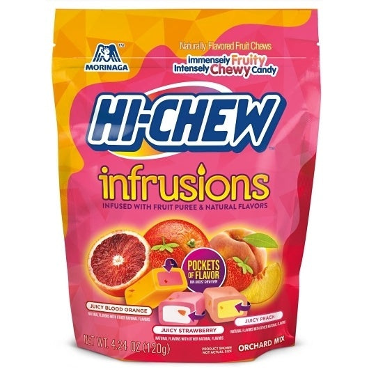 7-PACK OF Candy Fruit Chews Infusions Stand Up Candy Bag