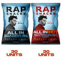60-PACK OF Snack Potato Chip Variety Box 5 (All In, All In Hot) Rap Snacks, AI Distribution