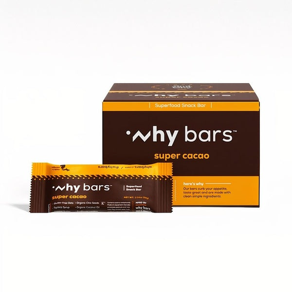 12-PACK OF Bar Superfood Super Cacao, Why Bars