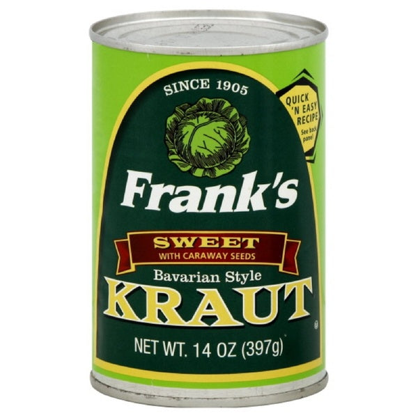 24-PACK OF Sauerkraut Bavarian Franks 14 oz