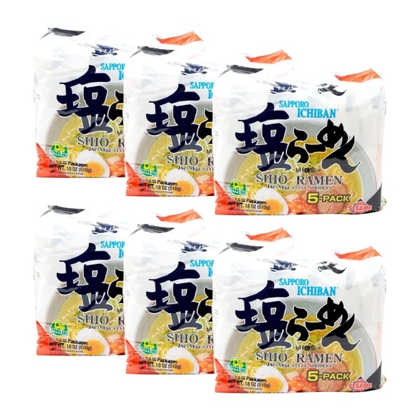 6-PACK OF Noodle Ramen Shio Salt Sapporo 17.5 oz
