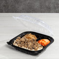 150-PACK OF Container Takeout Karat 150 ct 9" x 9" 3-Comparment Premium PP Hinged Container