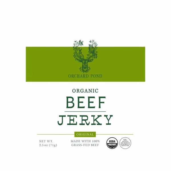 12-PACK OF Jerky Beef Original Organic, Orchard Pond