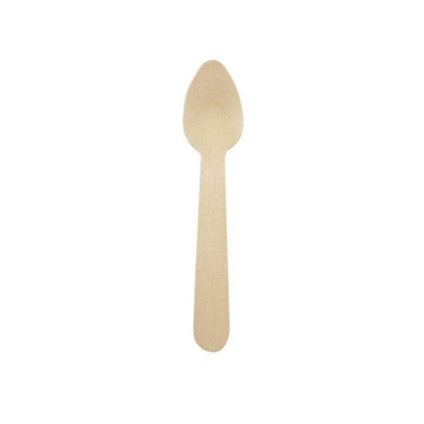1-PACK OF SPOON WOODEN BAMBOO MINI 4.3