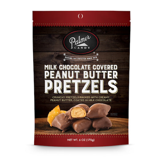 8-PACK OF Milk Chocolate Peanut Butter Pretzels Palmers Candy, 8 - 6 Oz