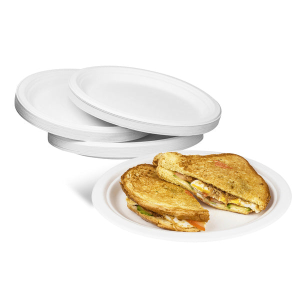 500-PACK OF Plate Oval Karat Earth 12.5''x10'' Molded Fiber Oval Plates, PFAS Free, White - 500 pcs