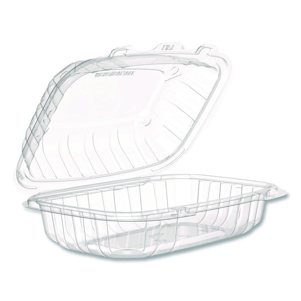 300-PACK OF Dart 69PPHT1 6.5 in. x 9 in. x 3 in. ProPlanet Microwaveable Hinged Plastic Containers - Clear (300/Carton)