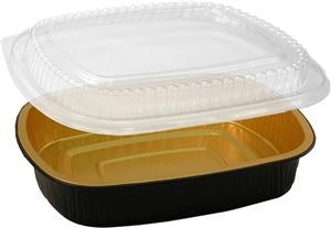 50-PACK OF PAN FOIL OBL ENTREE MED W/LID