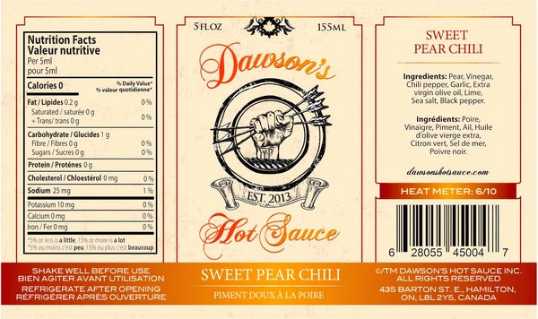 12-PACK OF Sauce Pepper Chili Sweet Pear Hot Sauce Dawson's, Marie Sharp's The Pepper Pantry